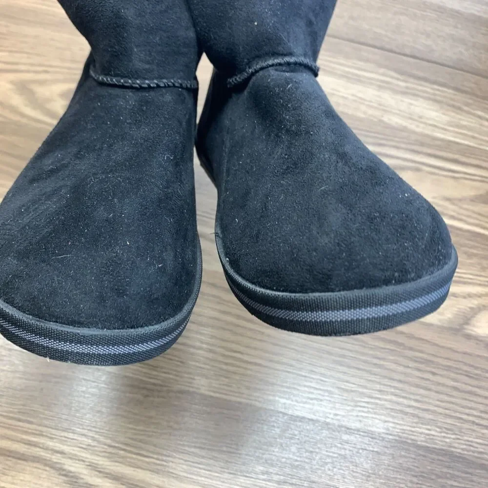 Womens‎ Skechers Cozy Campfire - Fresh Breeze Black Comfy Slippers Size 7.5